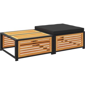 vidaXL - Tuintafel - met - kruk - massief - acaciahout