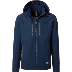 Casa Moda - Softshell - Blauw - Jas - Met Stretch En Afneembare Capuchon