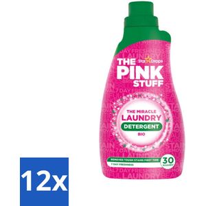 12 x The Pink Stuff BIO - Wasgel - Wasmiddel - Biologisch - 30 Wasbeurten - 960ml - Biologisch Wasmiddel - Wasgel - Vlekkenverwijderaar - Biologische Was - Wasmiddel Biologisch Afbreekbaar