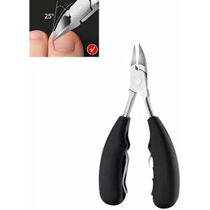 1 roestvrijstalen teennagelknipper - nauwkeurig knipontwerp - dikke teennageltrimmer - ingegroeide teennagelknipper - 5*1,2*12,5 cm - geschikt voor oudere mannen en vrouwen om dikke teennagels en ingegroeide teennagels te knippen - zwart.