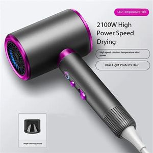 Luxe Ionen Haardroger 2100W | Grijs Paars | Constante Temperatuur