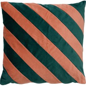 Dutch Decor PEBBE - Kussenhoes velvet 45x45 cm - sagebrush green - groen - strepen - met rits