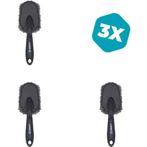 3 × Wasborstel - Zacht Gespleten Haren - Ergonomisch - Voor Auto, Motor, Fiets en Boot