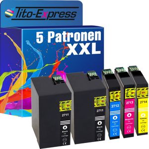 PlatinumSerie 5x inkt cartridge alternatief voor Epson T2711-T2714