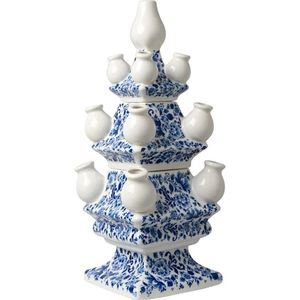 Delfts Blauwe Tulpenvaas - 40 cm - 3-Delig - Hollandse Traditionele Vaas - Cadeau - Cadeau voor vrouwen - Stapelvaas -Tulpenvaas