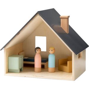 Sebra houten poppenhuis incl spulletjes