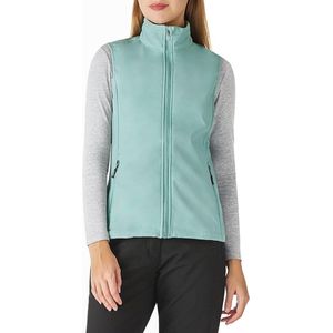 Lichtgewicht dames softshell vest, mouwloos jack voor sport en outdoor activiteiten, winddicht en warm fleecevest met 4 zakken