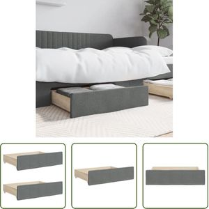 The Living Store Bedlades - Extra opbergruimte - Afmeting- 67 x 50 x 16 cm - Duurzaam hout en stof