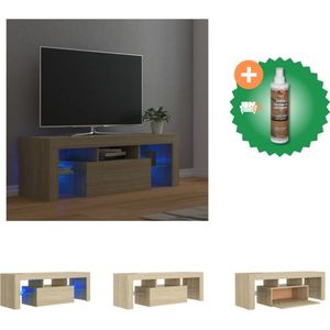 vidaXL Tv-meubel met LED-verlichting 120x35x40cm sonoma eikenkleurig - Kast - Inclusief Houtreiniger en verfrisser