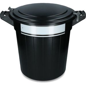 Vplast - Voerton - 80 liter - Zwart Met Deksel