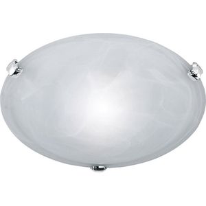 LED Plafondlamp - Plafondverlichting - Torna Adirona - E27 Fitting - Rond - Mat Nikkel - Aluminium