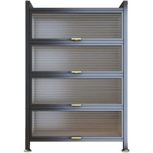 OFMOTRA Keukenkast - Keukenkast Staand - Magnetronkast - Ovenkast - Magnetronrek - Apothekerskast - Keukenkast Organizer - Kast - Rek - Beugel - Boekenkasten - Woonkamerkasten - met 5 planken - Grijs
