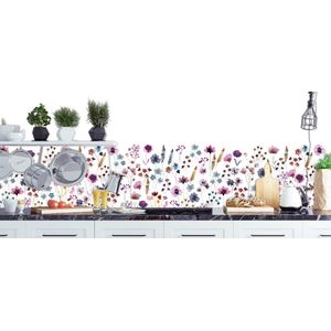 Waterverf bloemen - Keuken Achterwand