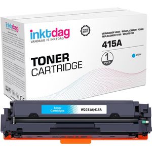 Inktdag huismerk toner cartridge voor HP W2031A, hp 415a (met chip) toner cartridge Cyaan voor HP Color Laserjet Pro M454dn M454dw MFP M479dw M479fdn M479fdw