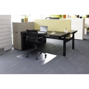 Rillstab bureaustoelmat tapijt - 90x 120 cm - vloerbeschermer - polyarbonaat – transparant - bureau accessoires - beschermt tapijt en vloerbedekking