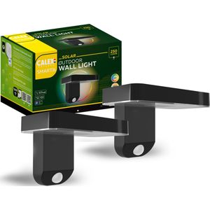Calex Smart Outdoor Solar Buitenlamp - Slimme Wandlamp - Bediening via Calex App - RGB en Warm Wit - Zwart - 2 Stuks