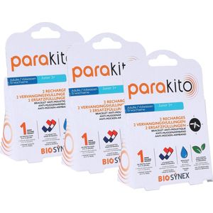 Para'kito Pack 6 stuks Navullingen - Anti-muggen armband - Doeltreffende Bescherming - Herlaadbaar - Waterbestendig - Verstelbaar
