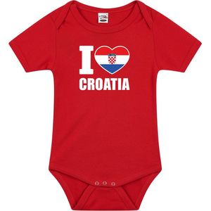 I love Croatia baby rompertje rood jongens en meisjes - Kraamcadeau - Babykleding - Kroatie landen romper 80