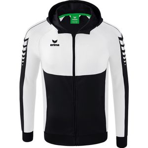 Erima Six Wings Trainingsjack Met Capuchon Heren - Zwart / Wit | Maat: S