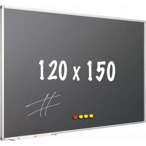 Krijtbord PRO - Magnetisch - Schoolbord - Eenvoudige montage - Geëmailleerd staal - Grijs - 120x150cm