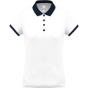 Proact - Damessportpolo - Wit/Navy - Korte Mouwen
