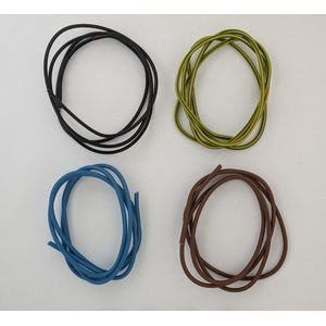 Complete set installatiedraad van 2,5 mm dikte - bruin (fase), blauw (nul), groen/geel (aarde) en zwart (schakel) - 4 stuks van 1 meter - VD-draad - stroomdraad – Nexans Profwire