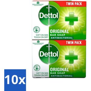 10 x Dettol - Zeeptablet - Origineel - Antibacterieel - 2x 100g Zeeptabletten - Bacteriën - Frisse Geur - Zeeptabletten