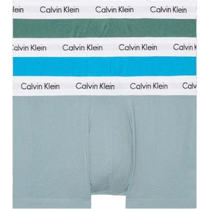 Calvin Klein - 3-pack Low Rise Trunk Boxershorts Zwart / Blauw - Maat L