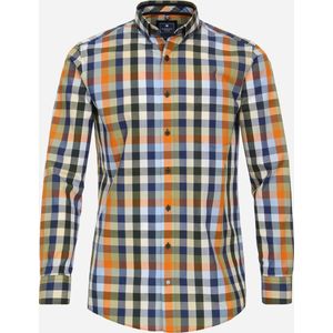 Redmond - Comfort Fit Overhemd - Groen Geruit - Popeline - Strijkvriendelijk