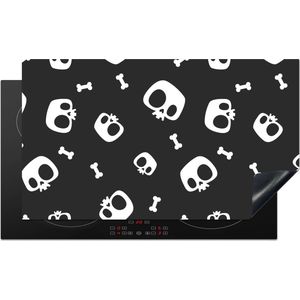 KitchenYeah® Inductie beschermer 90x52 cm - Patronen - Skull - Skelet - Bot - Jongen - Jongetje - Kinderen - Kids - Kookplaataccessoires - Afdekplaat voor kookplaat - Inductiebeschermer - Inductiemat - Inductieplaat mat