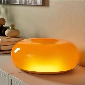 Fedec LED Tafellamp 30 cm - Designlamp - Moderne lamp - Maanlamp - Sfeerlamp 3500K - Oranje/wit