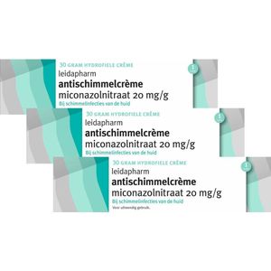 Leidapharm Anti-schimmelcreme Miconazol 20mg/g - 3 x 30 gr