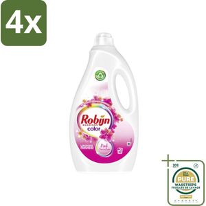 Robijn - Color Pink Sensation - Vloeibaar Wasmiddel - 60 Wasbeurten - Voordeelverpakking - 4 stuks - Biologisch afbreekbaar - Wasverzachter