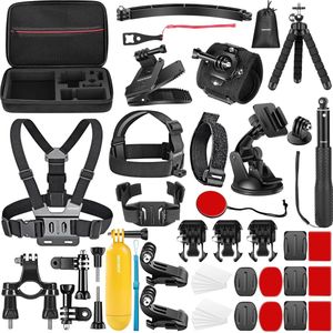 NEEWER 50-in-1 actiecamera-accessoireset, compatibel met GoPro Hero 12 11 10 9 DJI OSMO 4 3 2 Insta360 X3 X2 GO 3 SJCAM DBPOWER AKASO VicTsing Apeman WiMiUS QUMOX Lightdow Campark Sony Sports DV enz