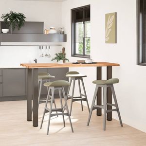 The Living Store Bartafel met natuurlijke rand 180x80x112 cm massief eikenhout - Tafel Met Barkrukken - Houten Tafel - Eikenhouten Tafel - Eetkamertafel - Salontafel