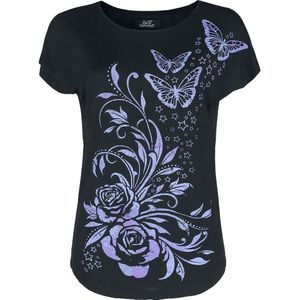 Full Volume Zwart t-shirt met opdruk en netrug - Dames - S