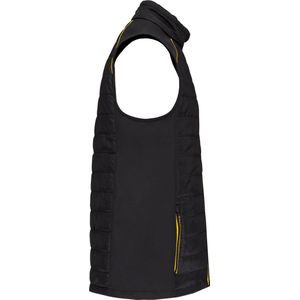 WK. Designed To Work Bodywarmer Day To Day in twee stoffen WK606 - Black / Yellow - XS