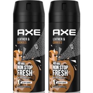 Axe Deospray Collision Leather & Cookies - 150 ml Duo Verpakking