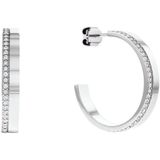 Calvin Klein CJ35000163 Dames Oorbellen - Oorringen - Sieraad - Staal - Zilver - 4 mm breed - 2.5 cm lang