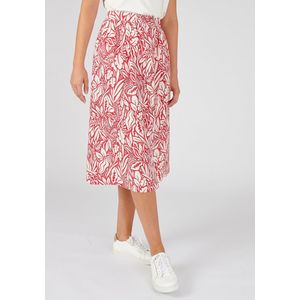 Damart - Rok met knoopsluiting, pull-on model in linnenmix - Dames - Rood - 44