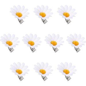 Inovra - Haarspelden set met kleine madeliefjes en witte zonnebloemen voor dames en meisjes