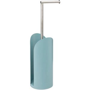 5Five - Wc/toiletrolhouder ijsblauw met rollen reservoir - kunststof/metaal - 59 cm