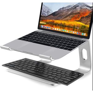 Laptopstandaard - Universeel 10 tot 17 inch - Aluminium - Zilver - Alle laptops- Ergonomisch - Apple Macbook Pro/ iPad / Asus / Hp / ACER / Microsoft / Lenovo / Windows Surface