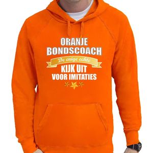 Oranje fan hoodie voor heren - de enige echte bondscoach - Holland / Nederland supporter - EK/ WK hooded sweater / outfit XXL