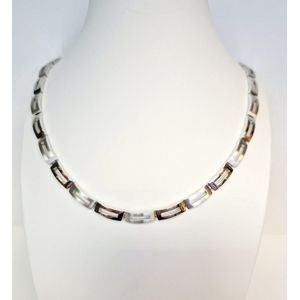 Collier - ketting - witgoud - 14 karaat - fantasie schakels - uitverkoop Juwelier Verlinden St. Hubert - van €1815,= voor €1479,=