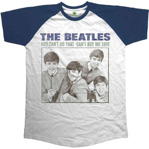 The Beatles - You Can't Do That - Can't Buy Me Love Heren T-shirt - XL - Wit/Blauw