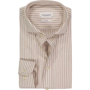 Profuomo - Overhemd - Beige - Strijkvrij