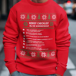 Kerst Trui Rood Kerst Checklist - Bij De Schoonfamilie XS