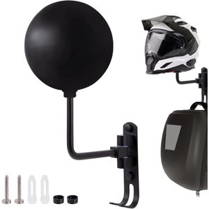 Helmhouder, wandmontage, motorhelmhouder, helmstandaard met 180 graden rotatie en haak voor motorhelm, fietshelm, baseballhelmen
