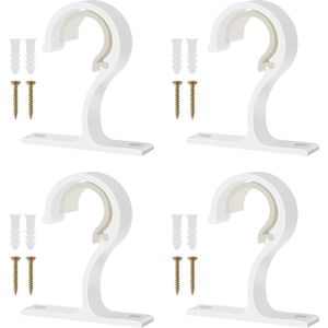 4 stuks - Gordijnroedehouders van aluminiumlegering - Wandhouder voor thuis slaapkamer .